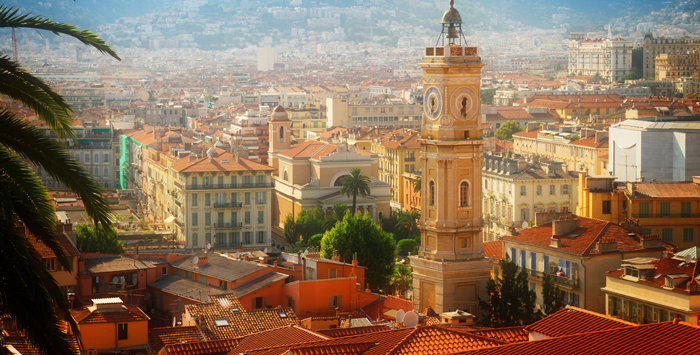 vue aérienne du centre-ville de Nice